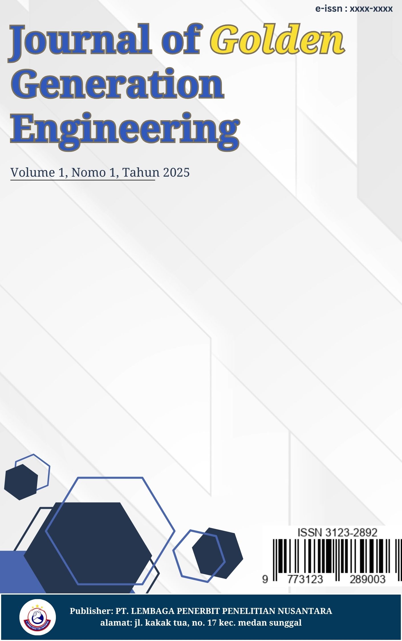 					View Vol. 2 No. 2 (2026): Juli : Journal of Golden Generation Engineering
				